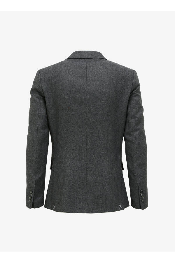 Basic Anthracite Melange Men's Plain Jacket F3WM-CKT176 - 2