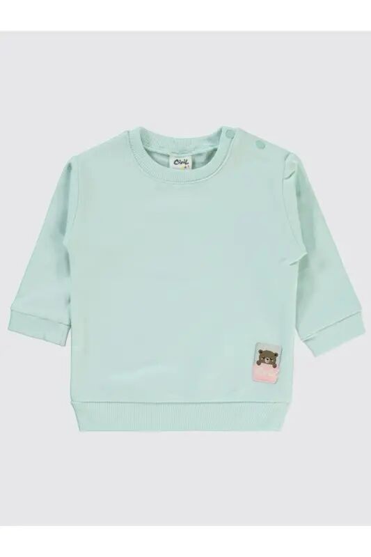 Basic Arma Etiketli 6-18 Ay Sweatshirt - Yeşil 12-18 Ay - Mint - CIVIL BABY