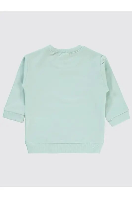Basic Arma Etiketli 6-18 Ay Sweatshirt - Yeşil 12-18 Ay - Mint - 2