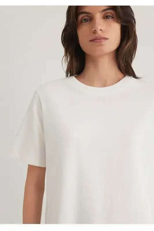 basic beyaz kadın t-shirt - 4