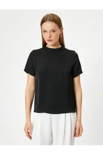 Basic Blouse Aerobic Satin Fabric Short Sleeve Bicycle - 3