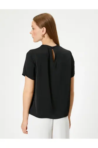 Basic Blouse Aerobic Satin Fabric Short Sleeve Bicycle - 4