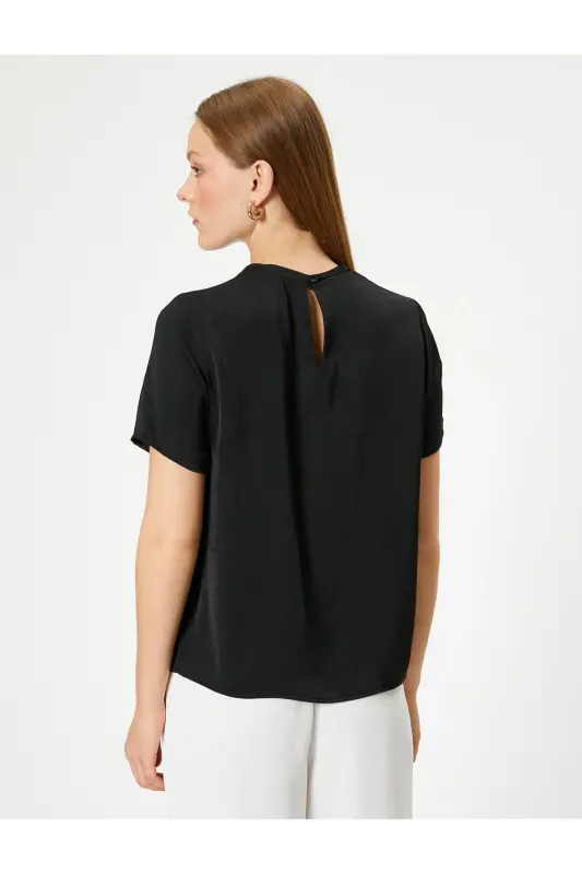 Basic Blouse Aerobic Satin Fabric Short Sleeve Bicycle - 4