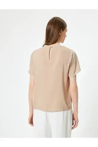 Basic Blouse Aerobin Satin Fabric Short Sleeve Bicycle - 4