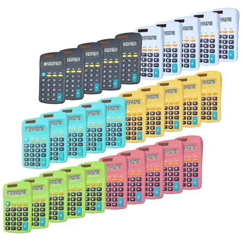 Basic Calculator Dual Power 8 Digit Desktop Calculator (C, Set of 30) 