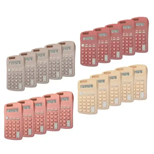 Basic Calculator Dual Power 8 Digit Desktop Calculator (D, Set of 20) 