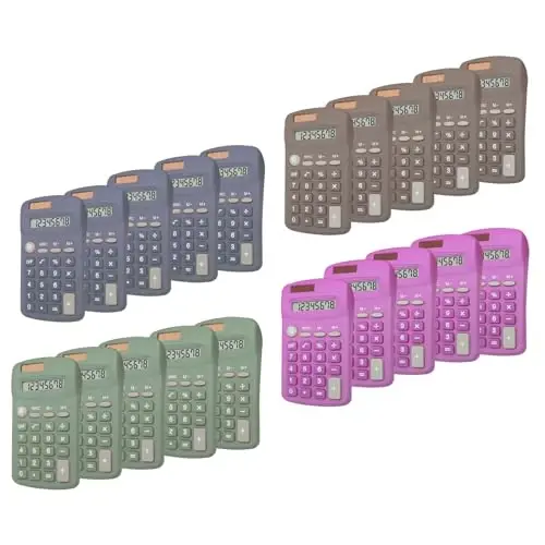 Basic Calculator Dual Power 8 Digit Desktop Calculator (E, Set of 20) - BESTWYA
