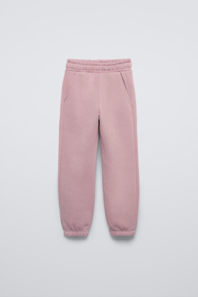 BASIC COTTON JOGGER PANTS - Pink - 1