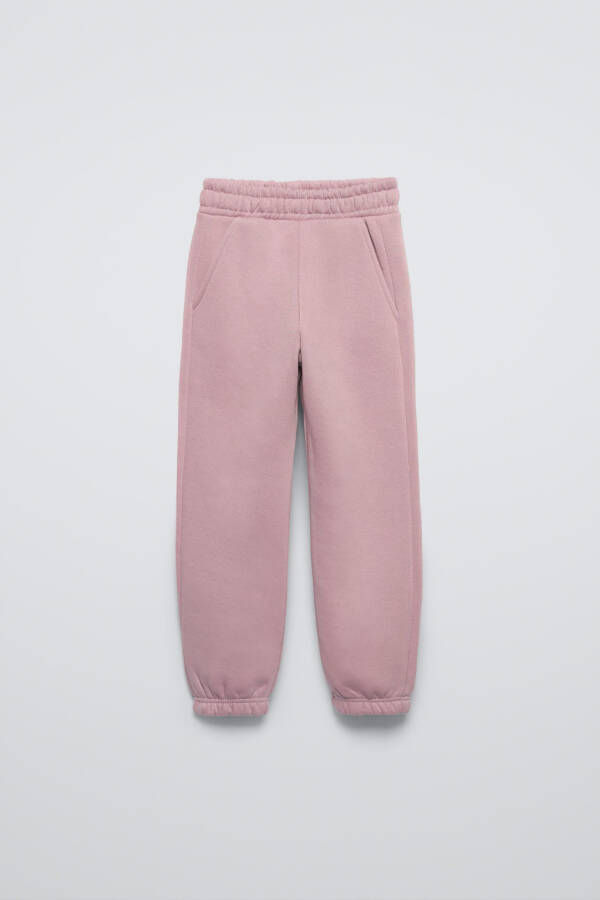 BASIC COTTON JOGGER PANTS - Pink - 1