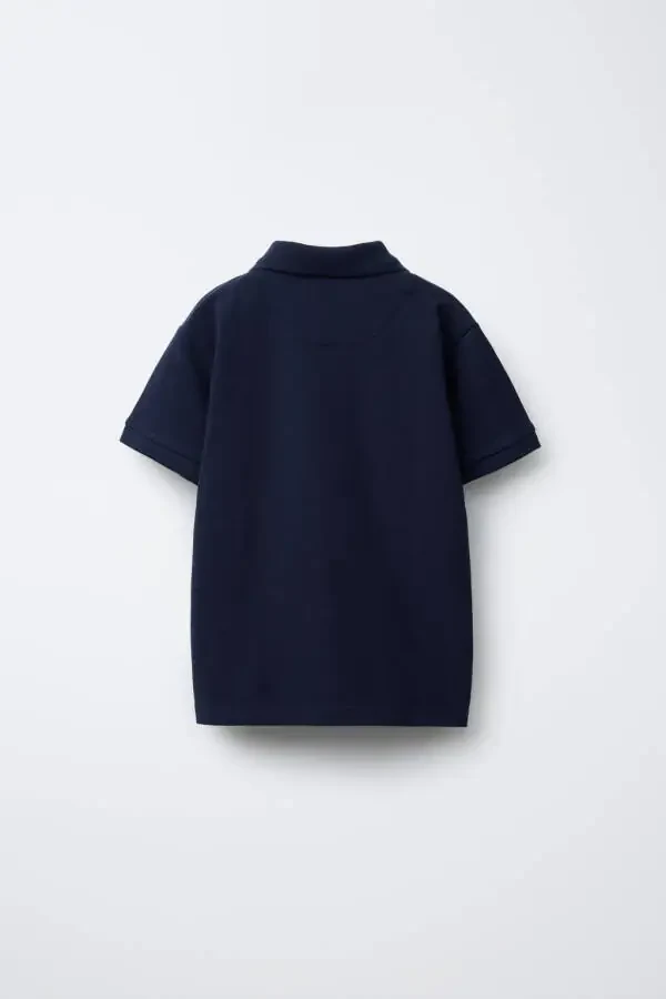 DÜZ BASIC POLO YAKA T-SHIRT-LACİVERT - 2