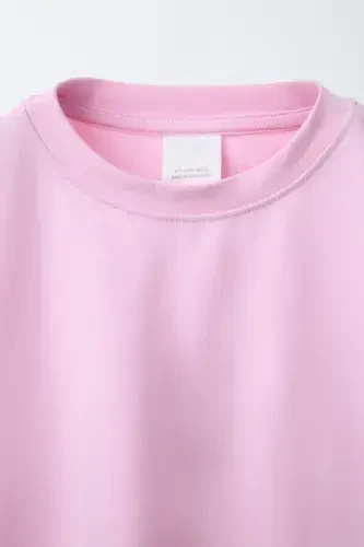 BASIC DÜZ RENK T-SHIRT-Pembe - 3