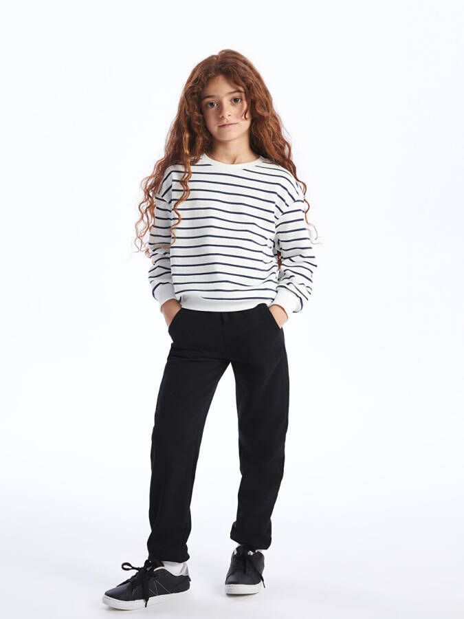 Basic Girls' Jogger Sweatpants with Elastic Waistband - 12