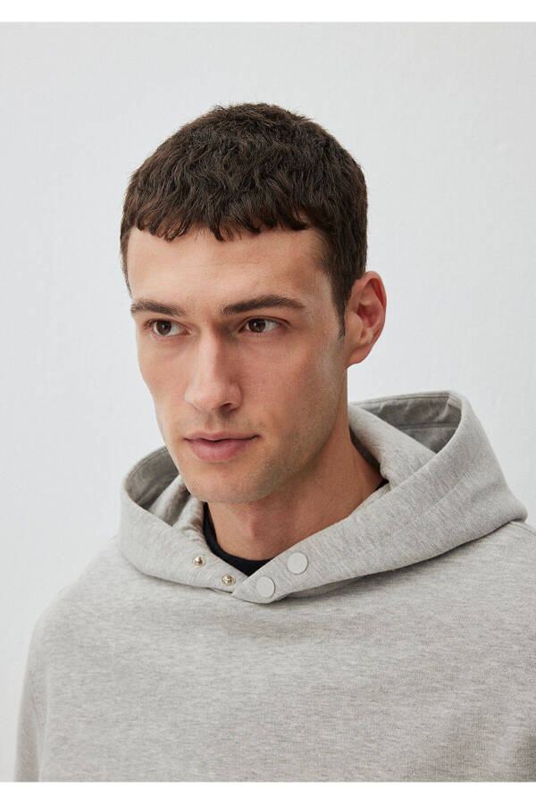 Basic Grey Hooded Sweatshirt (0S10190-80196) - 1