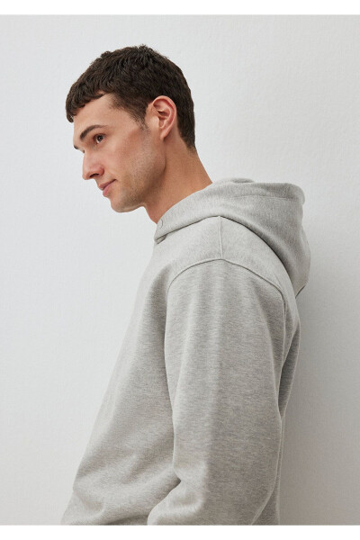 Basic Grey Hooded Sweatshirt (0S10190-80196) - 5