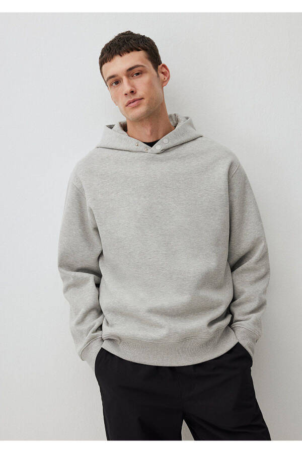 Basic Grey Hooded Sweatshirt (0S10190-80196) - 6