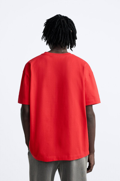 BASIC HEAVY WEIGHT T-SHIRT White Red - 44