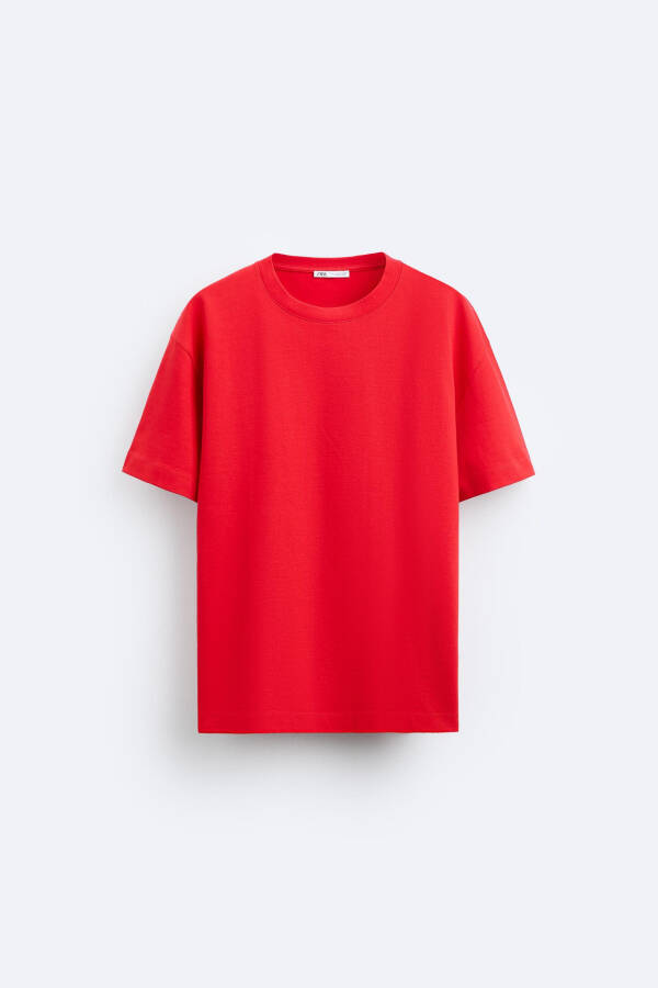 BASIC HEAVY WEIGHT T-SHIRT White Red - 48