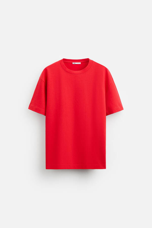 BASIC HEAVY WEIGHT T-SHIRT White Red - 38