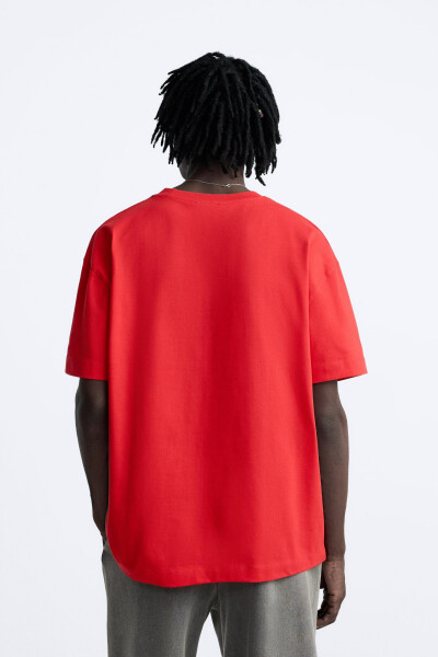 BASIC HEAVY WEIGHT T-SHIRT White Red - 24