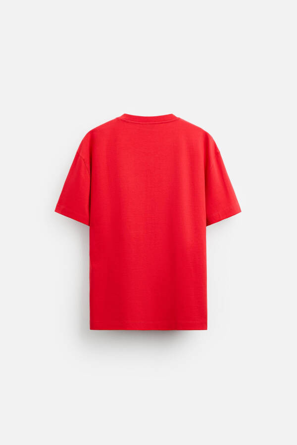 BASIC HEAVY WEIGHT T-SHIRT White Red - 19