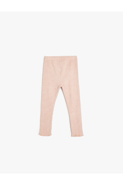 Basic high-waisted leggings with a soft ribbed texture. - 2