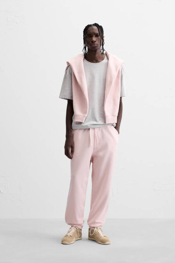 BASIC JOGGER PANTS - Light Pink - 1