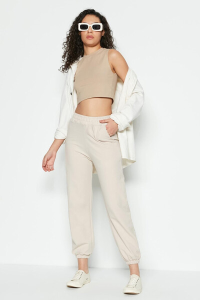 Basic Jogger Sweatpants 802 Cream - 6