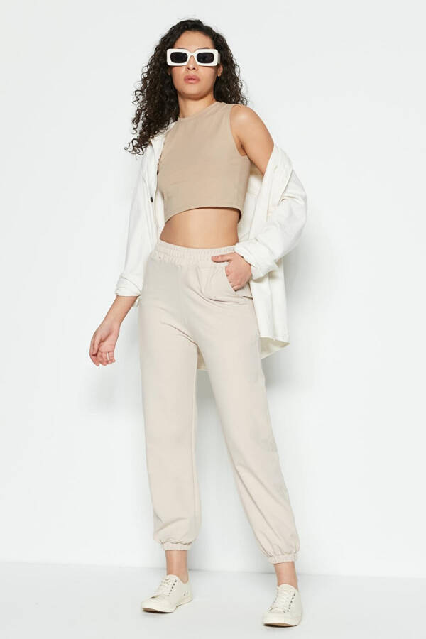 Basic Jogger Sweatpants 802 Cream - 6