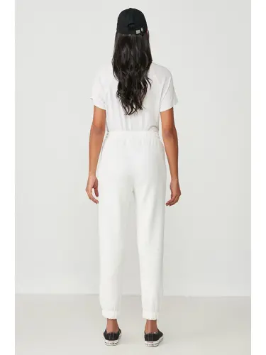 Basic Jogger Sweatpants 802 Ecru-Ecru - 4