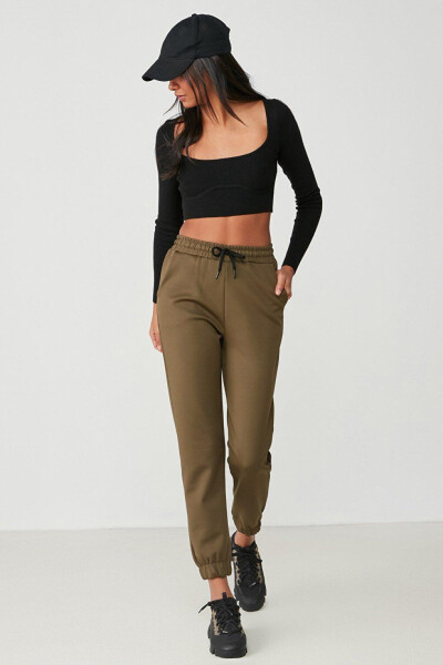 Basic Jogger Sweatpants 802 Khaki - 5