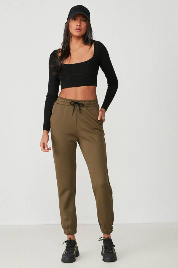 Basic Jogger Sweatpants 802 Khaki - 7