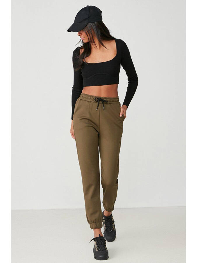 Basic Jogger Sweatpants 802 Khaki - 1