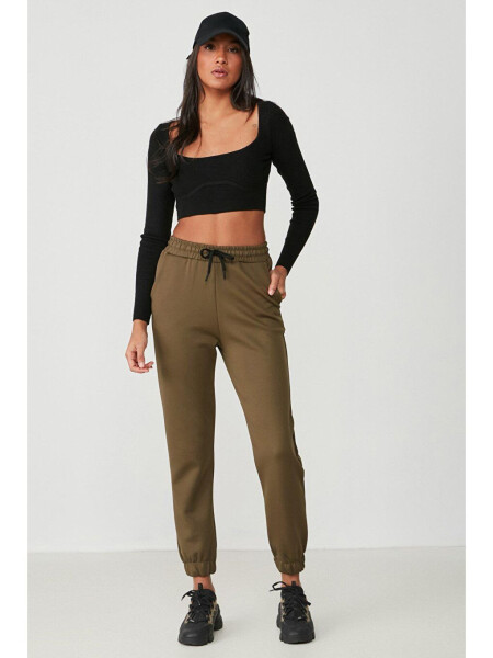 Basic Jogger Sweatpants 802 Khaki - 3