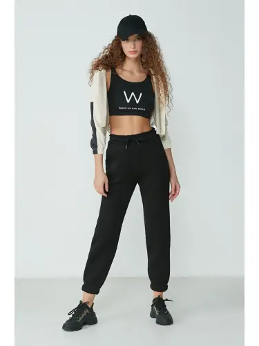 Basic Jogger Sweatpants 902 Black-Black - 1