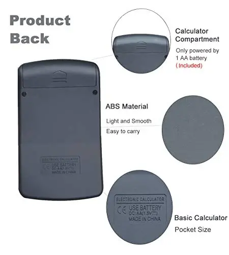 Basic kalkulyator Dual Power 8 Digit Desktop kalkulyatori (Qora, 10 dona to'plam) - 3