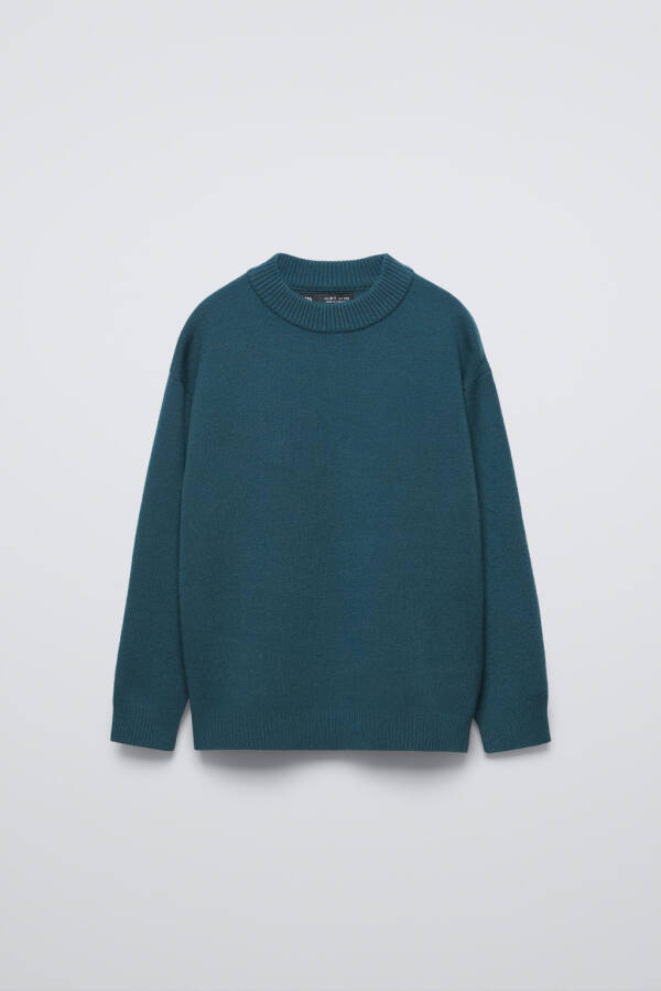 BASIC KNIT SWEATER - Blue - 1