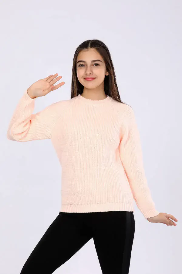 Basic knit sweater for girls aged 4-13. - 2
