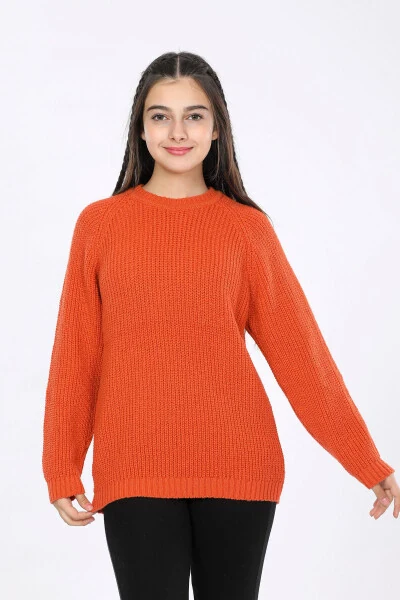 Basic knit sweater for girls, ages 4-13 - CLOUDY KIDS