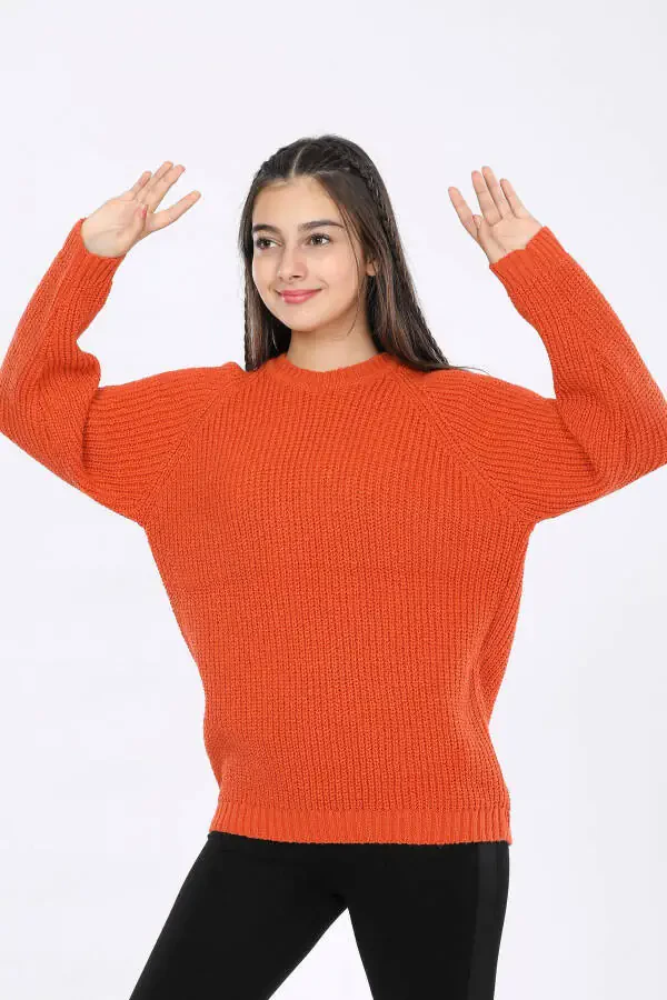 Basic knit sweater for girls, ages 4-13 - 2