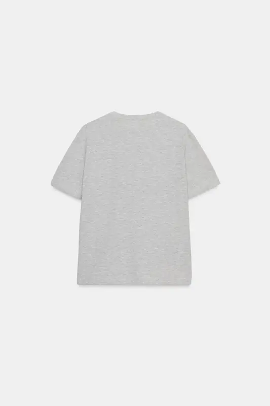 BASIC KOTON T-SHIRT-Gri marn - 6
