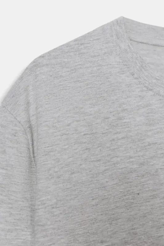 BASIC KOTON T-SHIRT-Gri marn - 7