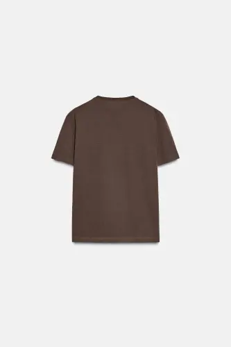 BASIC KOTON T-SHIRT-Kahverengi - 6