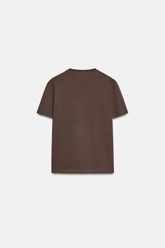 BASIC KOTON T-SHIRT-Kahverengi - 6