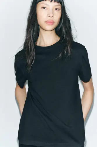 BASIC KOTON T-SHIRT-Siyah 