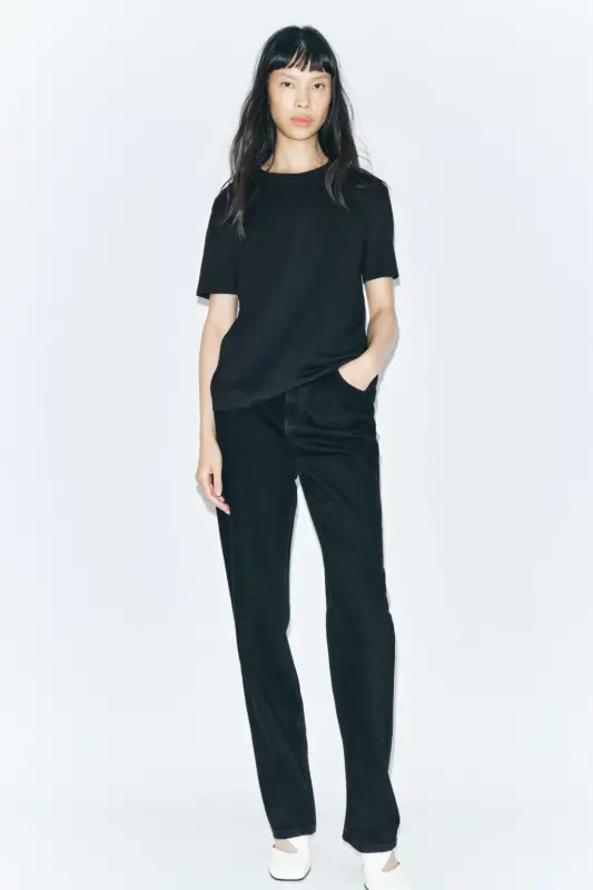 BASIC KOTON T-SHIRT-Siyah - 3