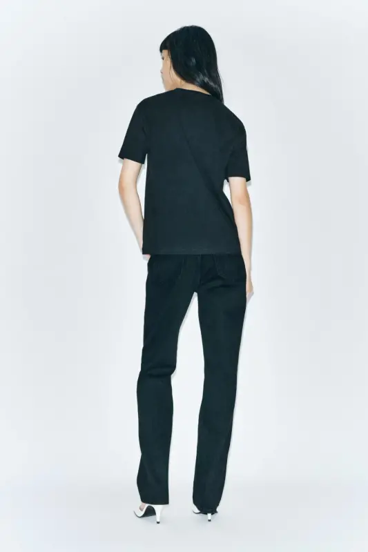 BASIC KOTON T-SHIRT-Siyah - 4
