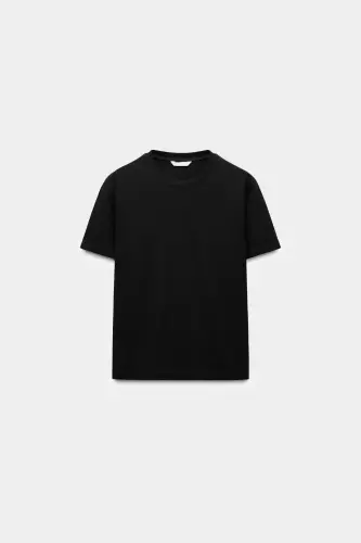 BASIC KOTON T-SHIRT-Siyah - 5