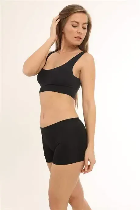 Basic Laser Cut Seamless Women's Boxer Panties 3 Pack Black - 4