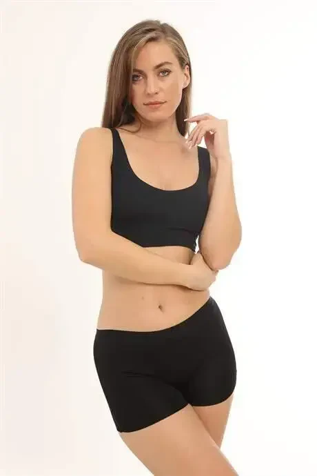 Basic Laser Cut Seamless Women's Boxer Panties 3 Pack Black - 12