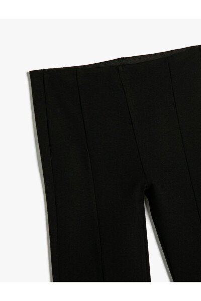 Basic Leggings with Elastic Waistband and Stitch Details - 6